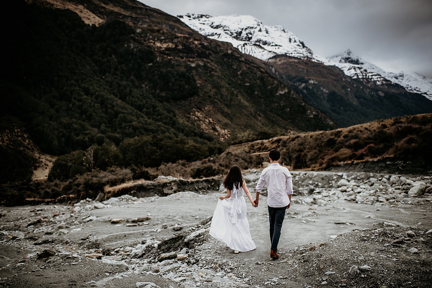 Elopement Packages in Queenstown, The Rees valley station, mountain backdrop